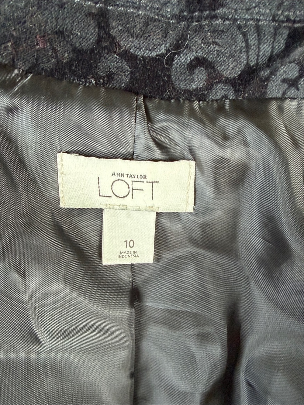 Ann Taylor LOFT Floral Velvet Cotton Blazer Coat Women’s Size 10 - Picture 10 of 11